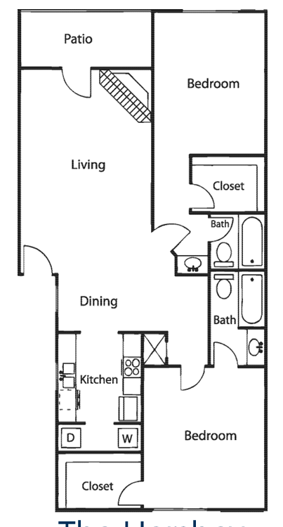 a floor plan of a house with a bedroom and a living room